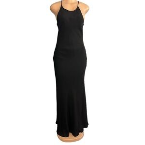 Jump Apparel Vintage High Neck Black Maxi Dress